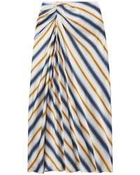 A.L.C. - Jean Ruched Striped Maxi Skirt - Lyst