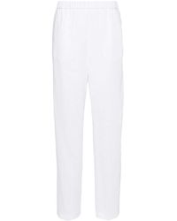 Fabiana Filippi - Chambray Pipe-trim Tapered Trousers - Lyst