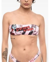 DSquared² - Logo-Print Bandeau Bikini Top - Lyst