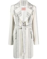 Twinset - Cappotto Con Motivo Jacquard - Lyst