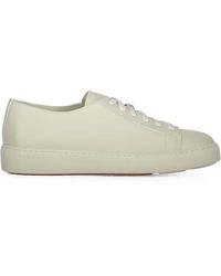 Santoni - Lace-Up Leather Sneakers - Lyst