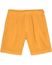 Boglioli - Linen Chambray Pleated Shorts - Lyst