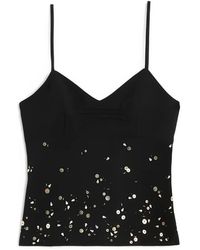 Jil Sander - Haut Brodé De Sequins À Col V - Lyst