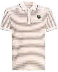 Lacoste - Gestreept Poloshirt Met Logo-applicatie - Lyst