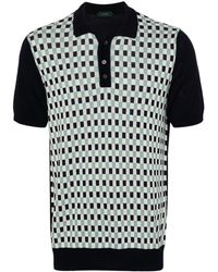 Zanone - Geometric-intarsia Polo Shirt - Lyst