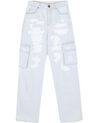 Pinko - Gerade Jeans im Distressed-Look - Lyst
