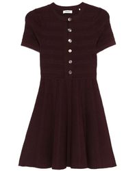 Sandro - Button Knitted Mini Dress - Lyst