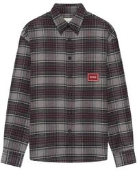 Drole de Monsieur - Check-Pattern Logo-Patch Shirt - Lyst