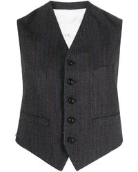 Maison Margiela - Stripe-print Button-up Waistcoat - Lyst