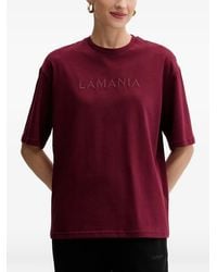 La Mania - Melanie Embroidered-Logo T-Shirt - Lyst