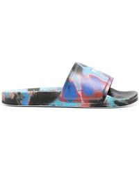 MSGM - Tie-Dye Logo-Print Sliders - Lyst