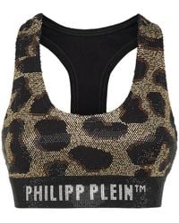 Philipp Plein - Leopard-Print Cropped Top - Lyst
