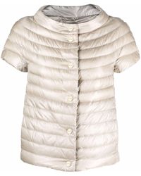 Herno - Padded Short-sleeved Down Jacket - Lyst