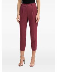 Sisley - Pleated Cropped Trousers - Lyst