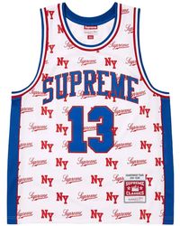 Supreme - X Mitchell & Ness Maillot De Basket À Motif Monogrammé - Lyst
