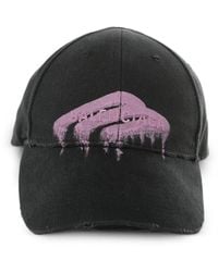 Balenciaga - Distressed logo-print cap - Lyst