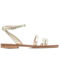 SCAROSSO - Sarah Leather Sandals - Lyst