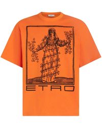 Etro - T-shirt Met Print - Lyst