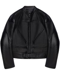 Courreges - Racer Zipped Leather Jacket - Lyst