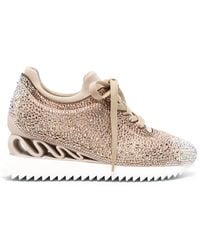 Le Silla - Reiko Wave Rhinestone-embellished Sneakers - Lyst