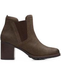 Clarks - Leda Round-Toe Ankle Boots - Lyst