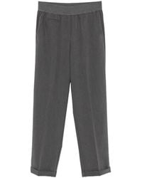 Le Tricot Perugia - Elasticated-Waistband Turn-Up Trousers - Lyst