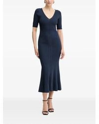 Hervé Léger - Aria V-Neck Midi Dress - Lyst