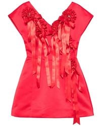 Simone Rocha - Rosette-Detail Ruffled Mini Dress - Lyst