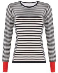 Elisabetta Franchi - Striped Crew-Neck Top - Lyst