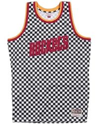 Mitchell & Ness - X Nba Houston Rockets Checked Jersey - Lyst