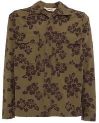 Aspesi - Hibiscus-Print Cotton Shirt - Lyst