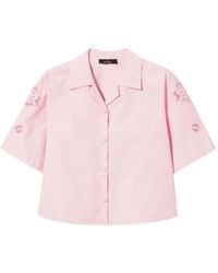 Twinset - Camicia A Maniche Corte Con Ricamo A Fiori - Lyst