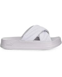 PUMA - Quilted Crossover-Strap Slides - Lyst