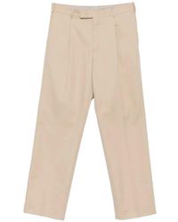 PT Torino - Pleated Twill Trousers - Lyst