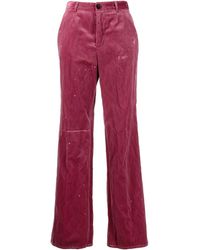 DSquared² - Embroidered-Logo Velvet Trousers - Lyst