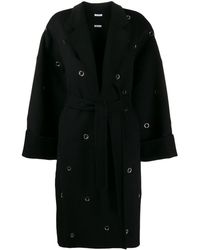 P.A.R.O.S.H. Abrigo midi con ojales - Negro