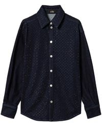 Twinset - Rhinestone-Embellished Denim Shirt - Lyst