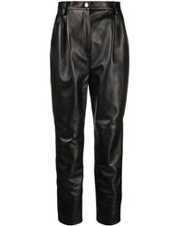 Magda Butrym - High-waisted Tapered Leather Trousers - Lyst