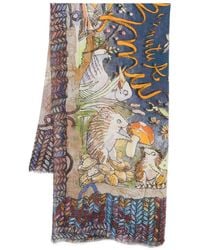 Faliero Sarti - Animal-Print Frayed-Edge Scarf - Lyst