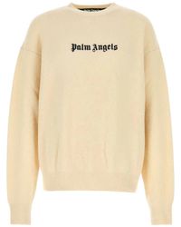 Palm Angels - Ivory Stretch Wool Blend Sweater - Lyst