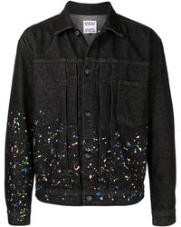 Marcelo Burlon - Paint-Splatter Denim Jacket - Lyst