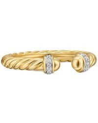 David Yurman - 18Kt Cable Band Open Diamond Ring (2.8Mm) - Lyst