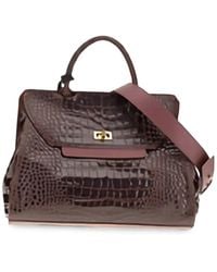 VISONA - Ornella Crocodile-Effect Tote Bag - Lyst