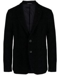 Giorgio Armani - Textured-Finish Notched-Lapels Blazer - Lyst