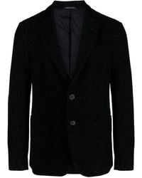 Giorgio Armani - Textured-Finish Notched-Lapels Blazer - Lyst