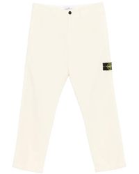 Stone Island - Compass-Motif Corduroy Trousers - Lyst