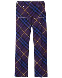 Burberry - Geruite Straight Broek - Lyst