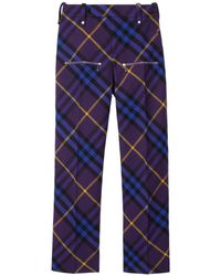 Burberry - Plaid-check Pattern Straight-leg Trousers - Lyst