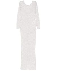 Alessandra Rich - Robe Longue À Détails De Sequins - Lyst