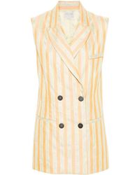 Forte Forte - Double-breasted Striped Waistcoat - Lyst